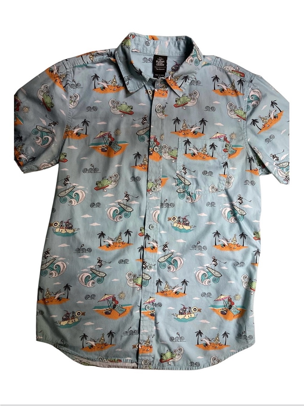 Disney The Night Before Christmas Summer Woven Button Up
